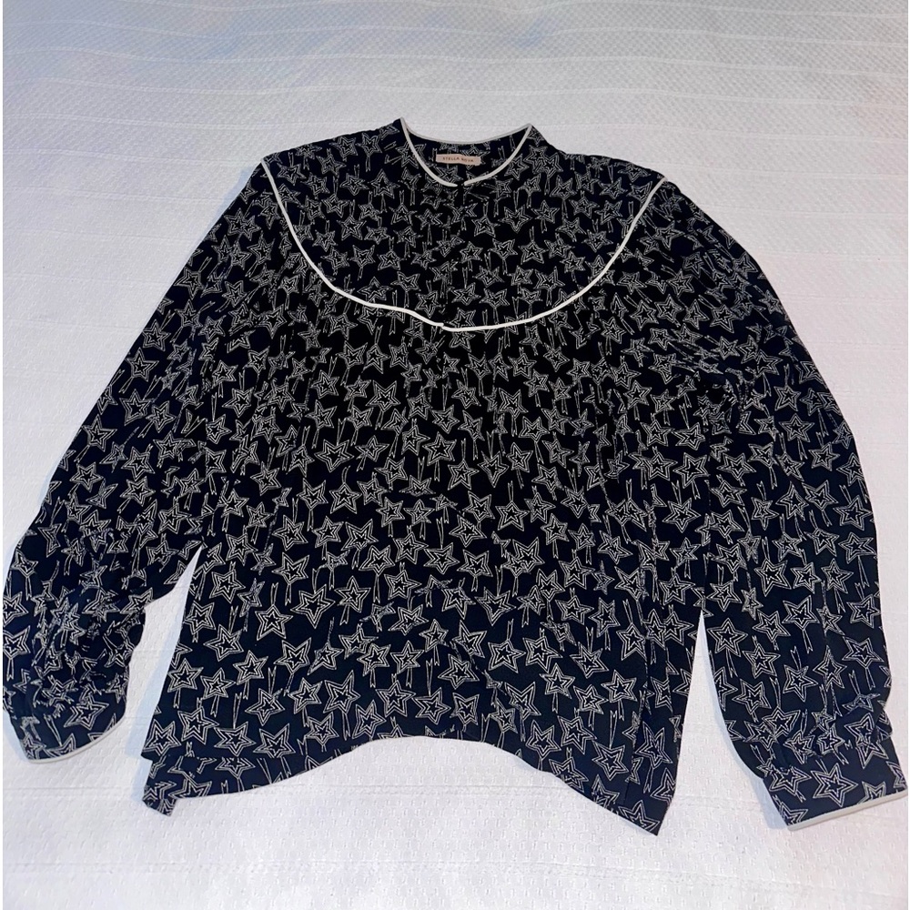 NWOT STELLA NOVA BLACK STARLIGHT EMALIE BLOUSE Size 38 (Aprox size 10 US)